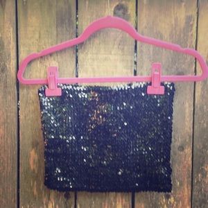 Tube Top Pandora Black Sequins Dance Club Sparkle